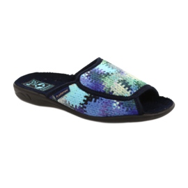 Chaussons Femme Adanex 26264 Doux bleu marine bleu vert