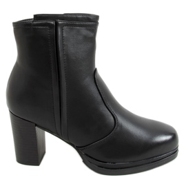 Bottines à talons noires 9553 Noir le noir
