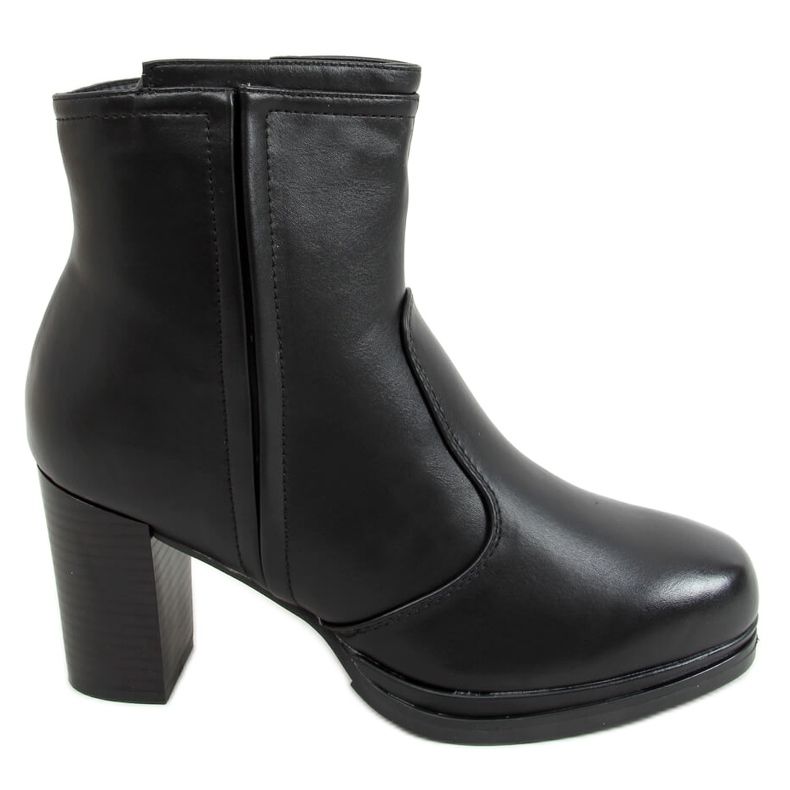 Bottines à talons noires 9553 Noir le noir
