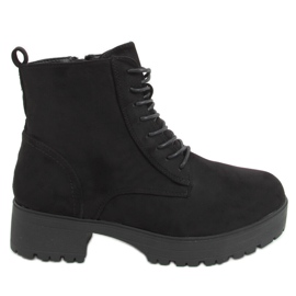 Boots à lacets semelle épaisse noir D130 Black le noir