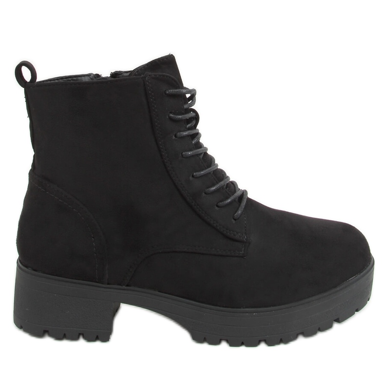 Boots à lacets semelle épaisse noir D130 Black le noir