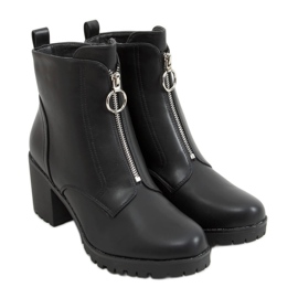 Bottines noires à talons BH-50 Black Pu