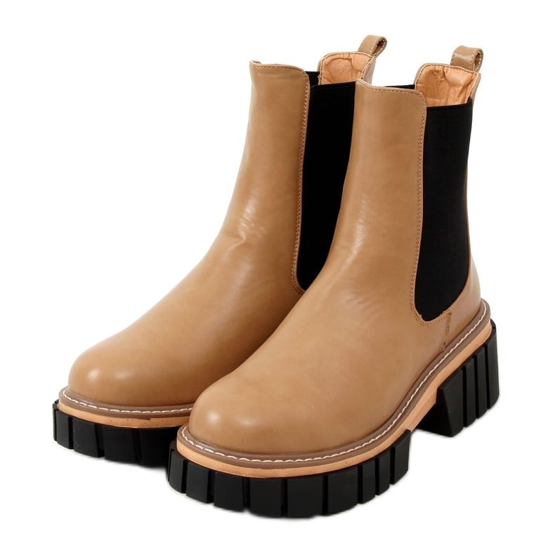 Chelsea boots femme beige NS228P LT.KHAKI Chelsea boots femme beige NS228P LT.KHAKI