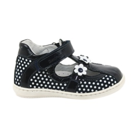 Ballerines fille en cuir à pois blancs 267 RenBut bleu