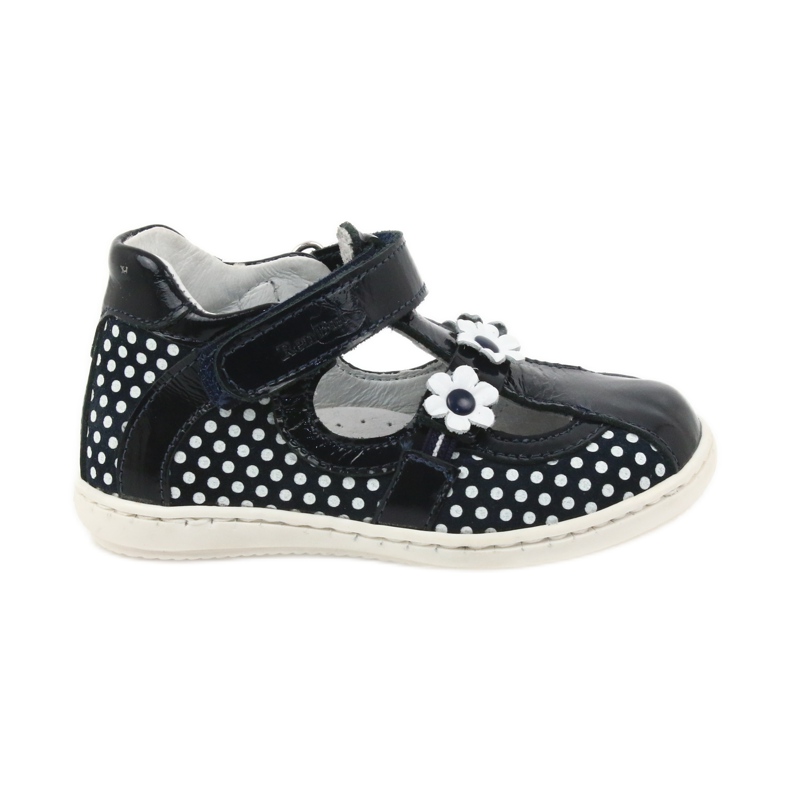 Ballerines fille en cuir à pois blancs 267 RenBut bleu