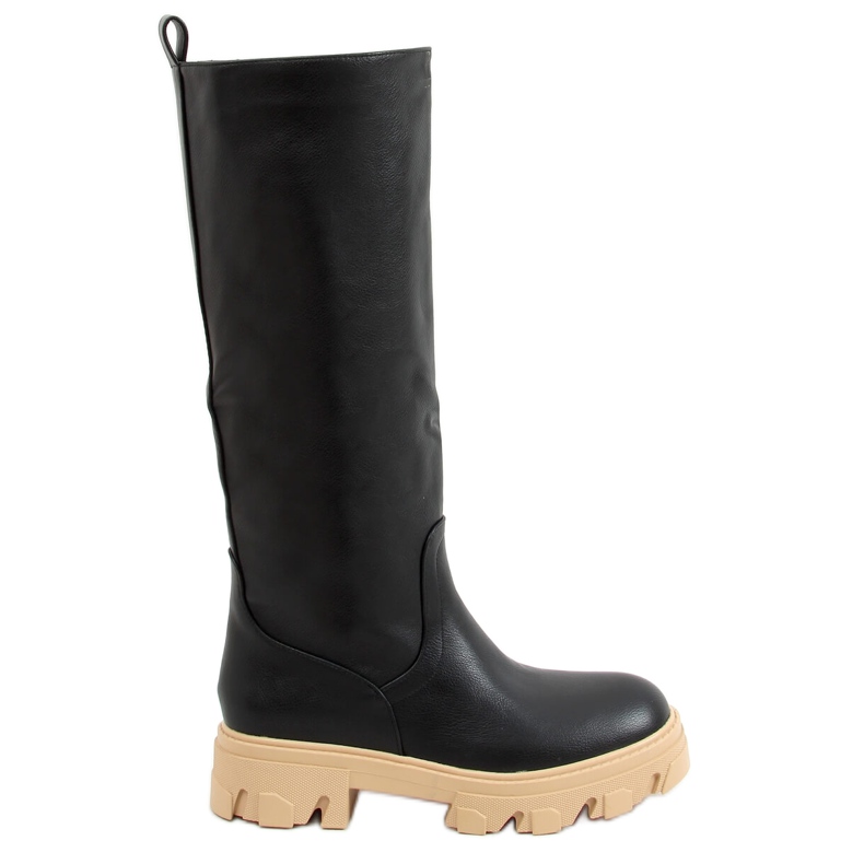 Boots noires à semelles épaisses QT21P Noir le noir