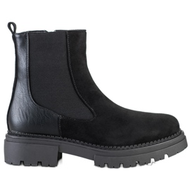 Evento Bottines à plateforme en daim noir