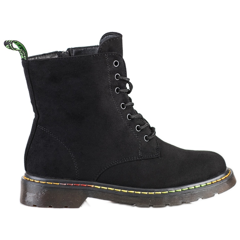 Weide Bottes à lacets noires le noir