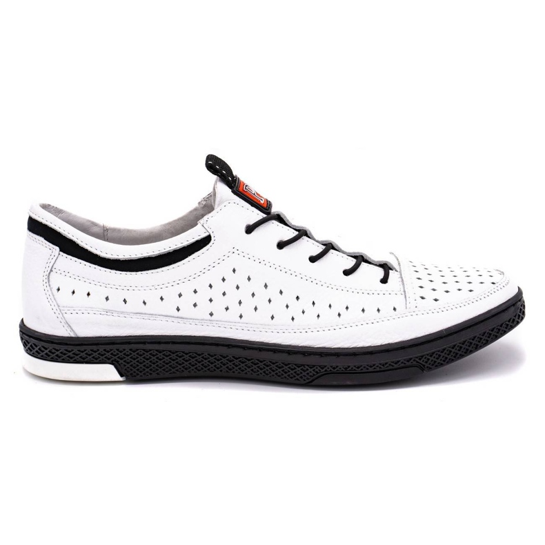 Polbut Chaussures d'été en cuir pour hommes K22 blanc blanche