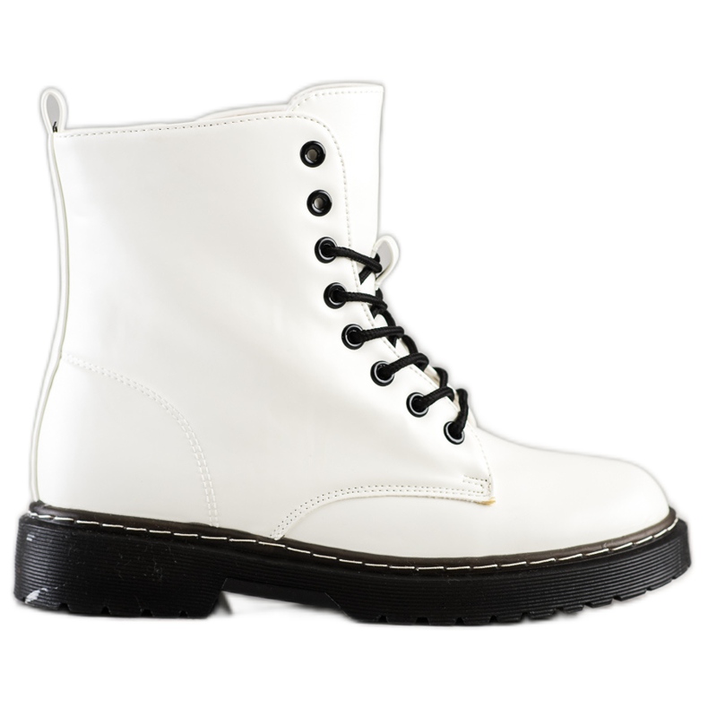SHELOVET Bottes à lacets à la mode blanche