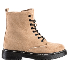 SHELOVET Trappeurs en daim chaud beige