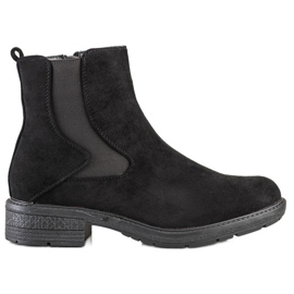 SHELOVET Bottines en daim noir le noir