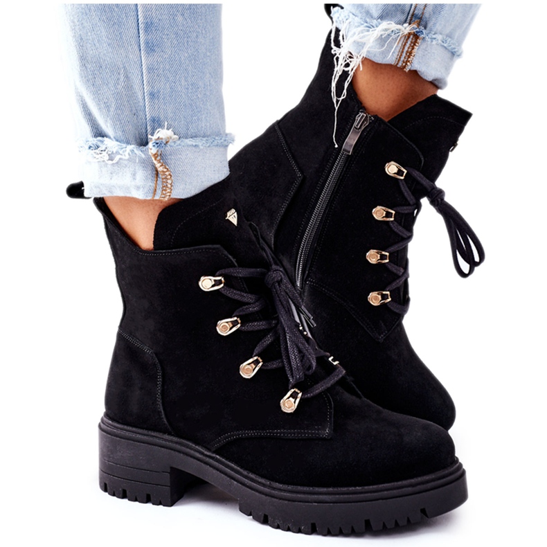 Bottes en daim noires pour femmes Nicole 2674 le noir