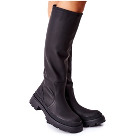 S.Barski Bottes Hautes Pour Femmes Noir Whats Going On