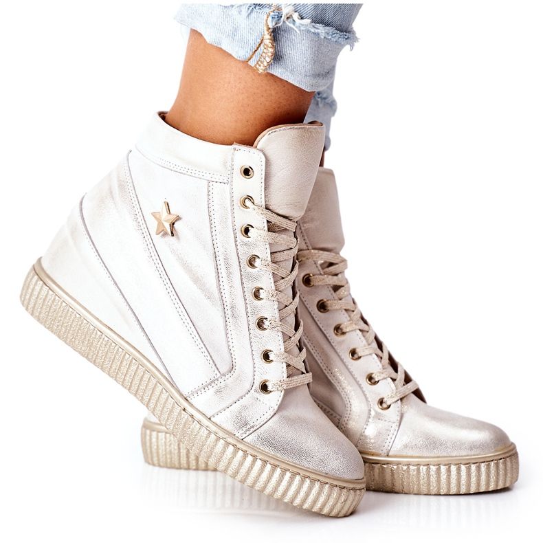 Lewski Shoes Chaussures Sport Cuir Femme Lewski Doré 3079 d'or