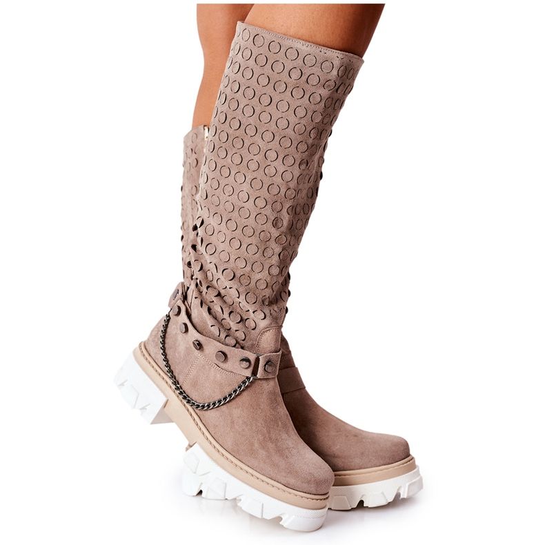 Lewski Shoes Bottes en cuir pour femmes Lewski Cappuccino Suede 2866 brun Lewski Shoes Bottes en cuir pour femmes Lewski Cappuccino Suede 2866 brun