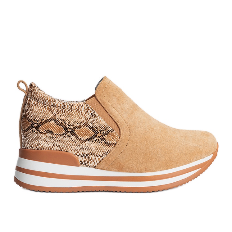 BM Baskets orange sur le compensé Infinitale