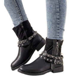 Boots noires avec bandeau clouté Elffie le noir