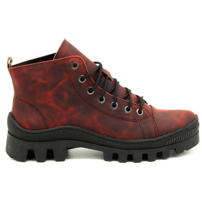Polbut Boots cuir femme D1 bordeaux