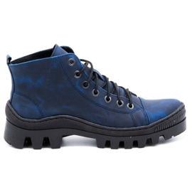 Polbut Boots cuir femme D1 bleu