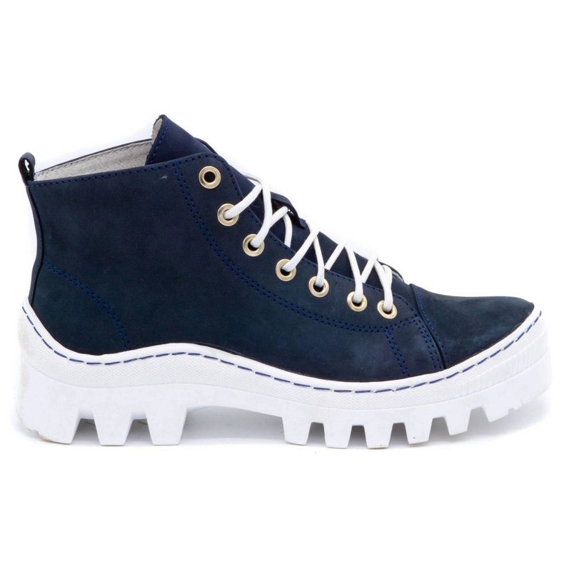 Polbut Boots cuir femme D1 bleu marine