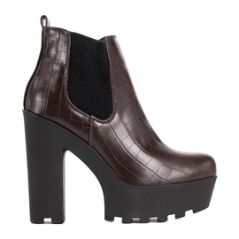 Bottines marron sur le poteau Zellola brun Bottines marron sur le poteau Zellola brun