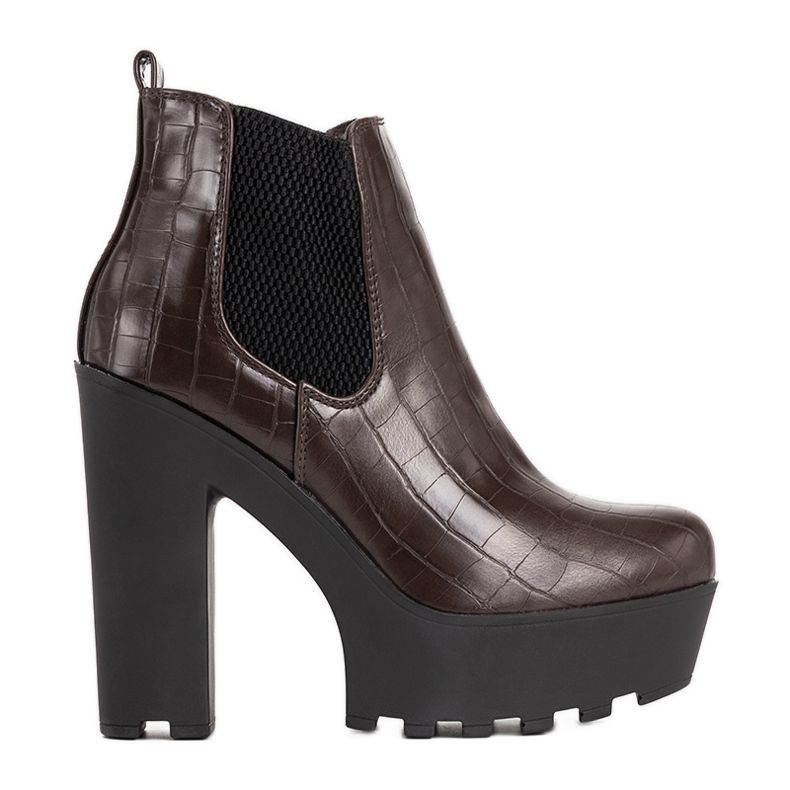 Bottines marron sur le poteau Zellola brun Bottines marron sur le poteau Zellola brun