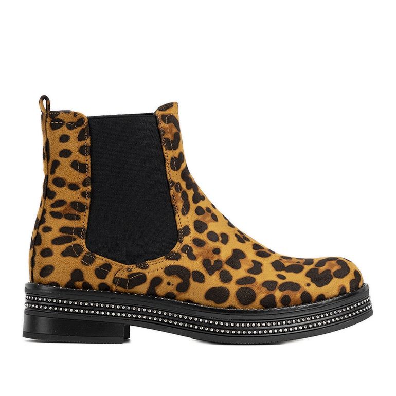 Boots marron au motif léopard Be Nice brun le noir