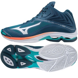 Mizuno Wave Lightning Z6 Mid M V1GA200584 chaussures de volley-ball bleu marin bleu bleu et bleu marine