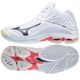 Mizuno Wave Lightning Z6 Mid W V1GC200510 chaussures de volley-ball blanche blanche Mizuno Wave Lightning Z6 Mid W V1GC200510 chaussures de volley-ball blanche blanche