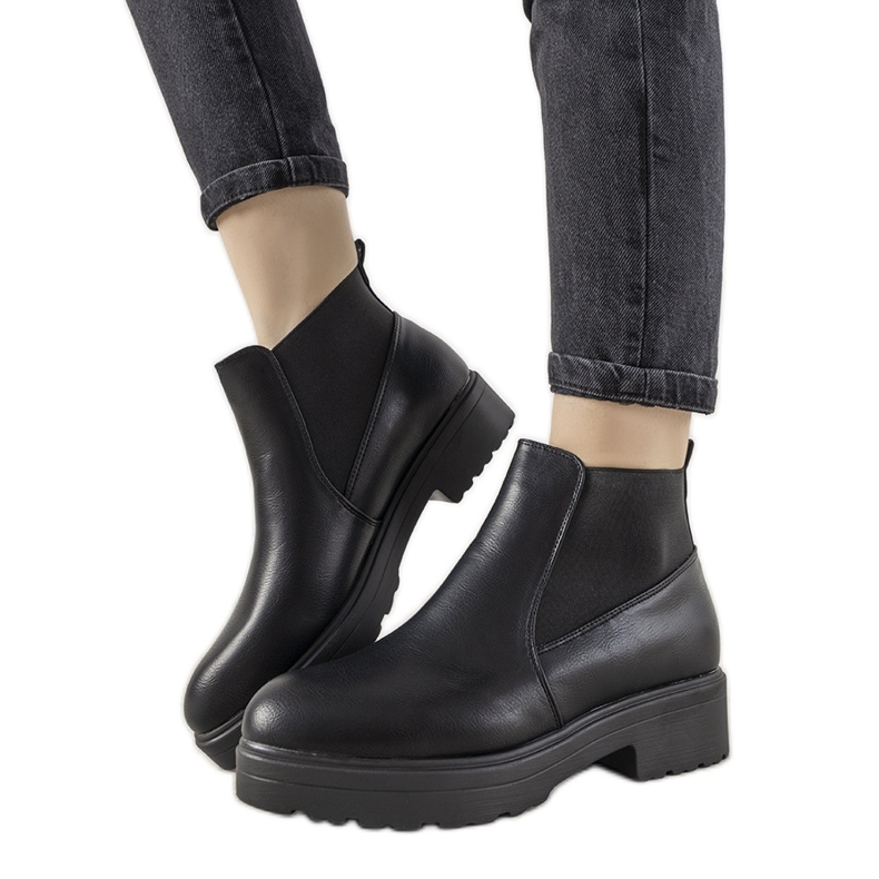 Bottes noires classiques avec un élastique Santacruz le noir