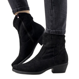 Boots femme noires à l'accent cowboy Tello Cruz le noir Boots femme noires à l'accent cowboy Tello Cruz le noir