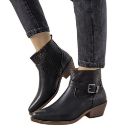 Boots Jodhpur noires à boucle Monroy