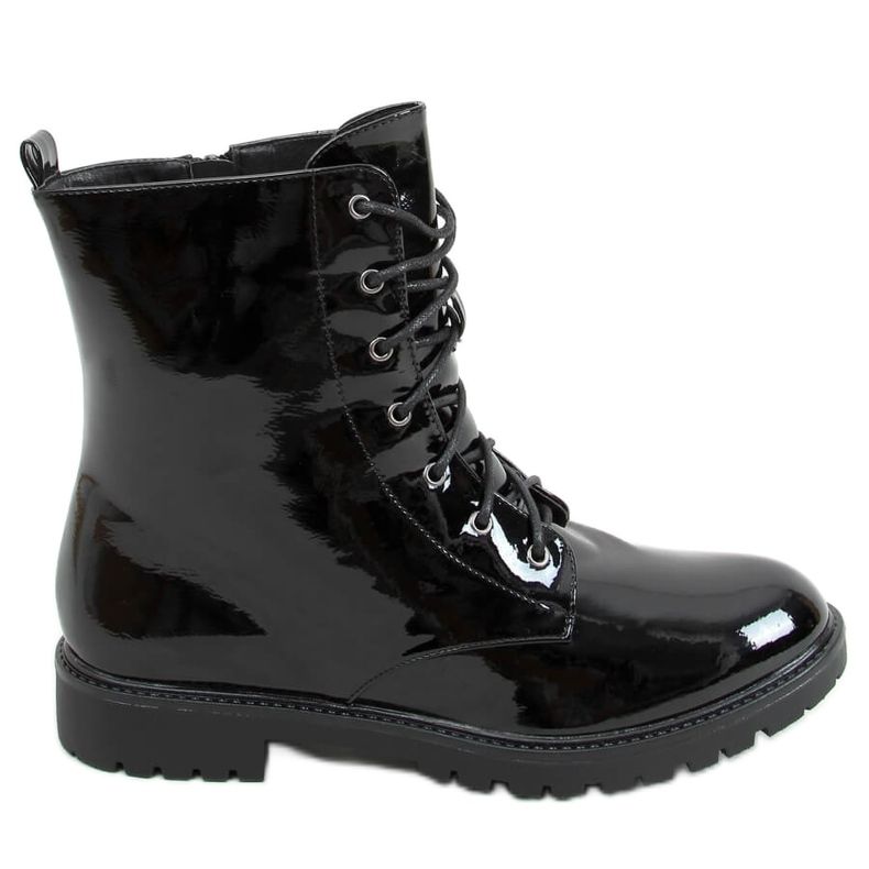Boots laquées noires S1AX8039-38 Noir le noir