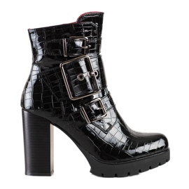 Erynn Bottes à talons hauts à la mode noir