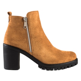 Seastar Bottes camel avec une fermeture éclair décorative brun