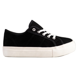 Bella Star Baskets noires sur la plateforme
