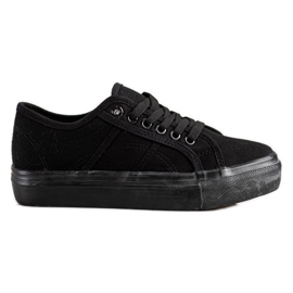 Bella Star Baskets noires sur la plateforme
