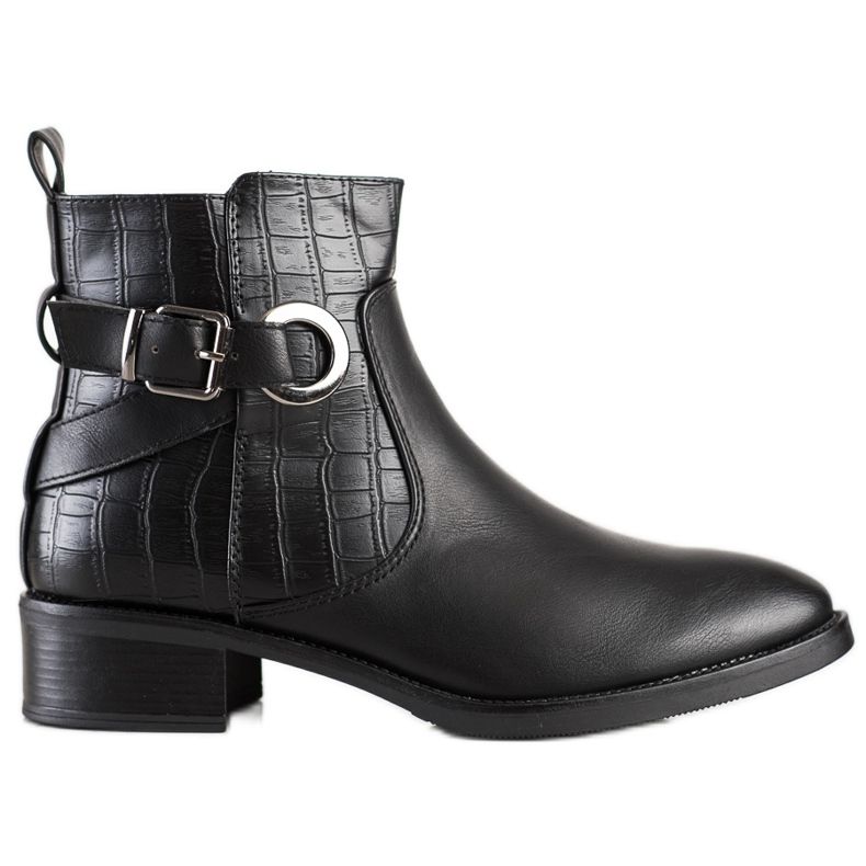 Super Mode Bottes décontractées avec boucle le noir