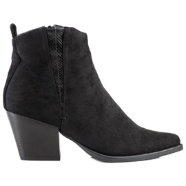 Bestelle Bottines En Daim En Spitz noir