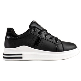 SHELOVET Baskets noires décontractées le noir
