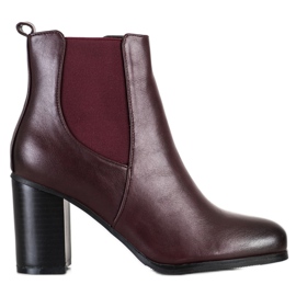 Renda Bottines bordeaux classiques sur poteau