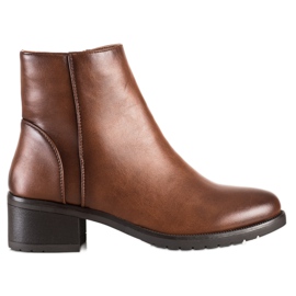 Lovery Bottes décontractées en cuir écologique brun