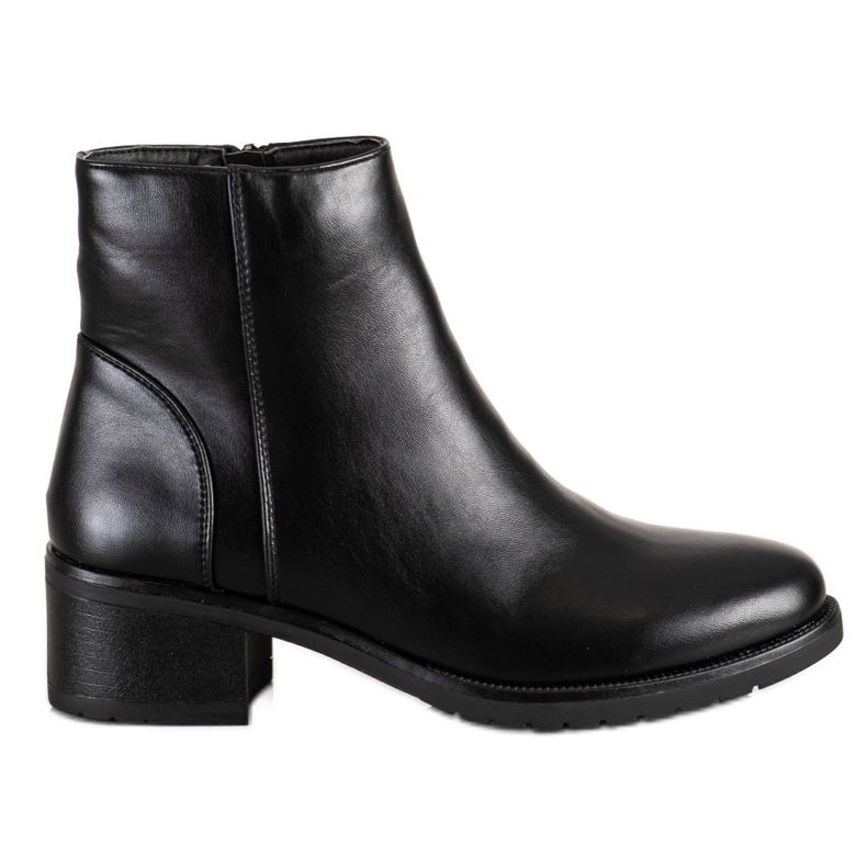 Lovery Bottes décontractées en cuir écologique le noir