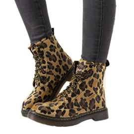Bottines marron à motif camouflage de chez Emery brun