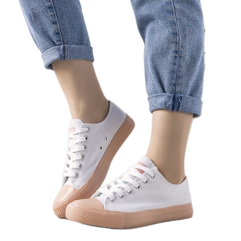 Baskets femme Senor blanches et roses