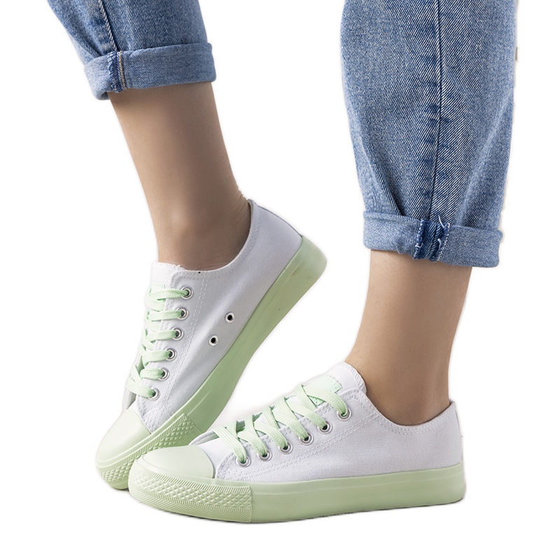 Baskets femme Senor blanches et vertes