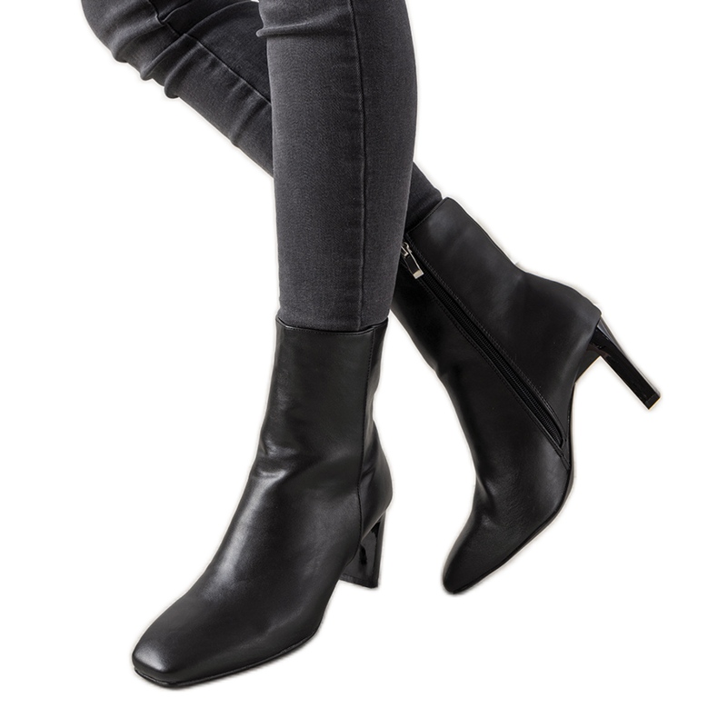 Bottines noires à talons étroits Elementary le noir