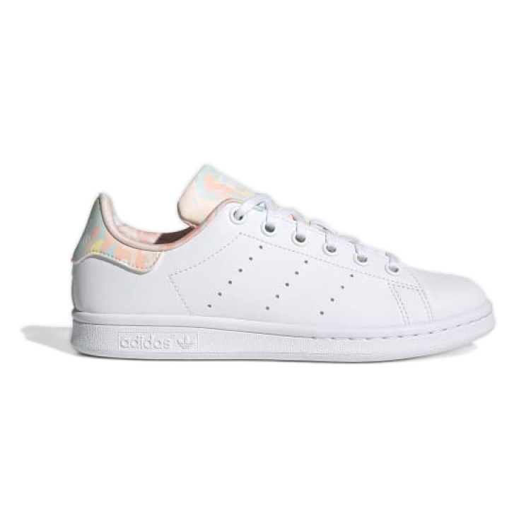 Chaussures Adidas Stan Smith Jr GZ9915 blanche bleu marin