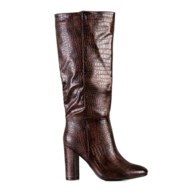 Seastar Bottines à imprimé serpent brun
